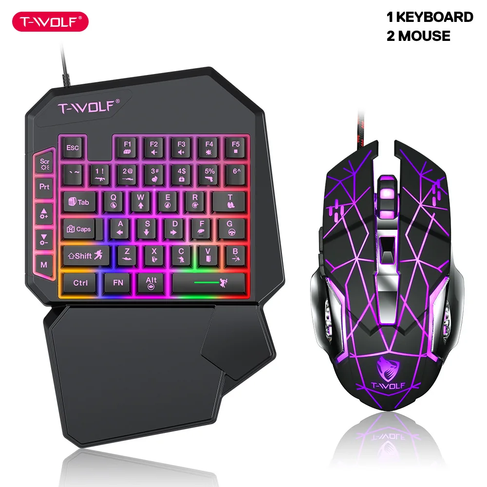 Gaming Accessories Mobile - T-WOLF TF900 한 손으로 키보드 왕좌