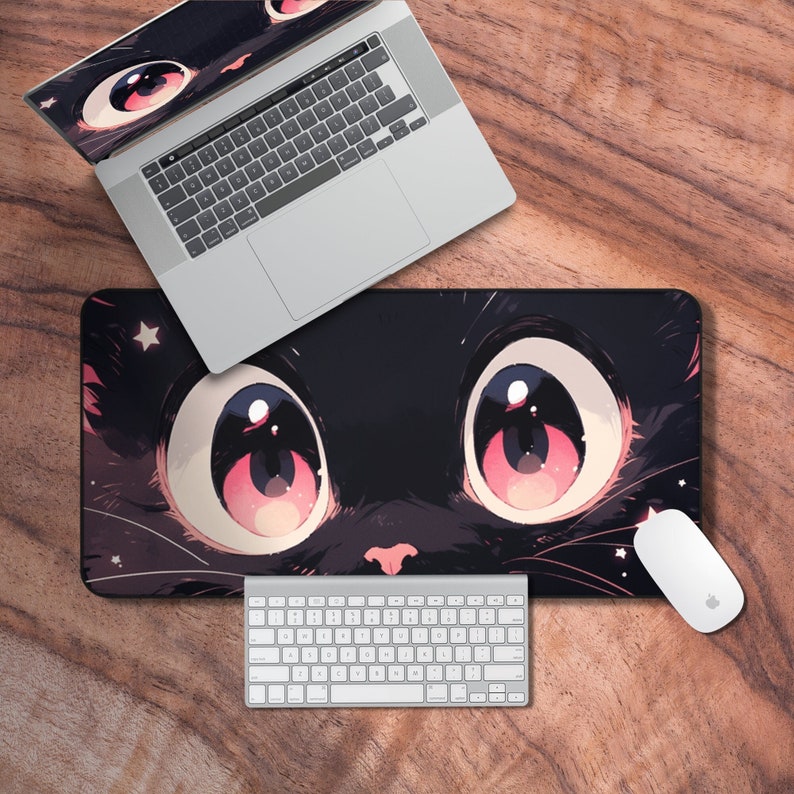 Gaming Accessories Officeworks - 애니메이션 귀여운 고양이 마우스 패드, 고양이