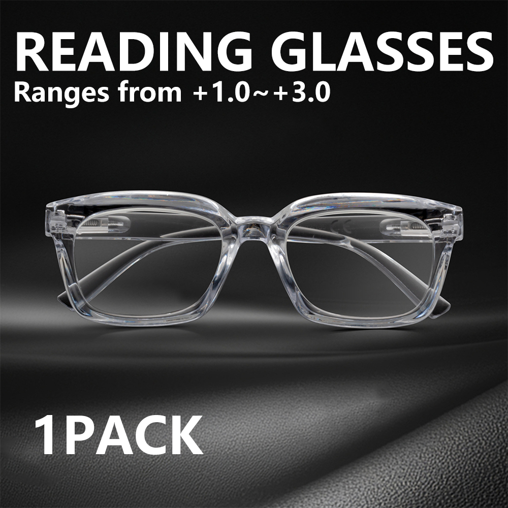 Gaming Glasses Tinted - 세련된 사각형 독서용 안경, 블루라이트 차단,