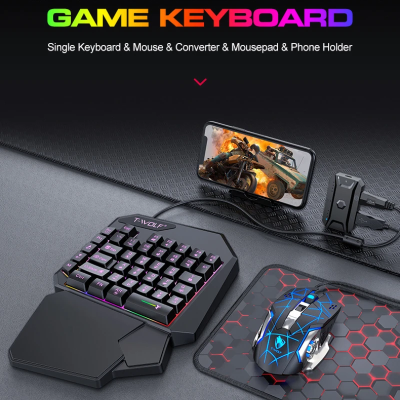 T-WOLF TF900 한 손으로 키보드 왕좌 세트 모 - Gaming Accessories Mobile 리뷰 및 가격