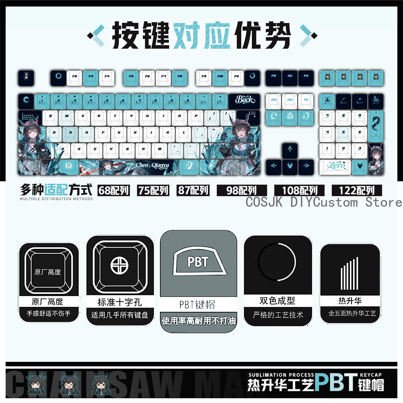 122 키 애니메이션 Chen Qianyu Arknig - Gaming Accessories Keyboards 리뷰 및 가격