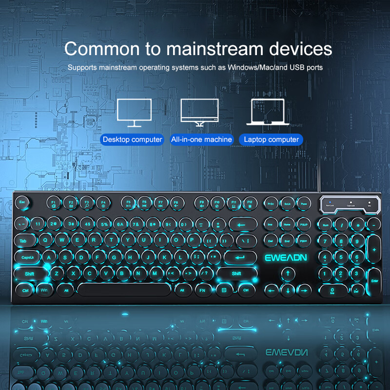 EWEADN 타자기 게임용 키보드, 104 키, 레트로 - Gaming Accessories Keyboards 리뷰 및 가격