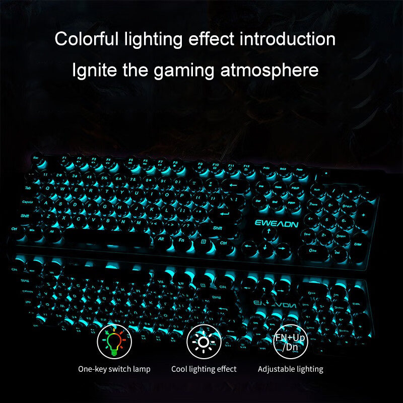 EWEADN 타자기 게임용 키보드, 104 키, 레트로 - Gaming Accessories Keyboards 리뷰 및 가격
