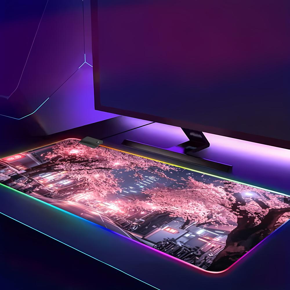 RGB 마우스 패드 일본 거리 퍼플 사쿠라 작업 사무실 - Gaming Accessories Officeworks 리뷰 및 가격