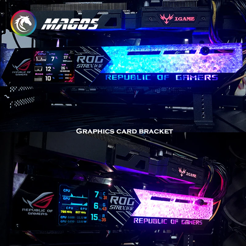 DIY 2.2 인치 LCD 디스플레이 GPU 브래킷,  - Gaming Accessories Monitor 리뷰 및 가격